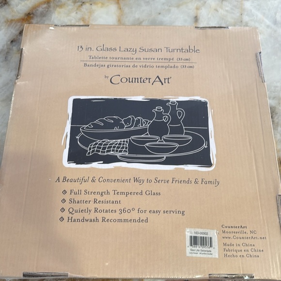 Counter Art lazy susan turntable tempered glass NEW gift - Picture 3 of 3
